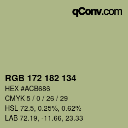 颜色代码: RGB 172 182 134 | qconv.com