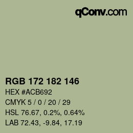 Farbcode: RGB 172 182 146 | qconv.com