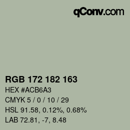 Color code: RGB 172 182 163 | qconv.com