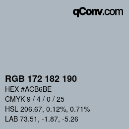 Farbcode: RGB 172 182 190 | qconv.com