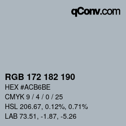 Code couleur: RGB 172 182 190 | qconv.com