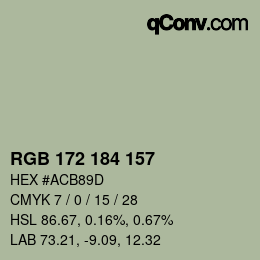 Código de color: RGB 172 184 157 | qconv.com