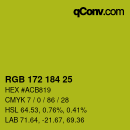 Color code: RGB 172 184 25 | qconv.com