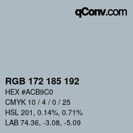 颜色代码: RGB 172 185 192 | qconv.com