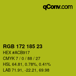 Color code: RGB 172 185 23 | qconv.com
