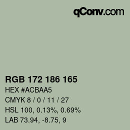 Color code: RGB 172 186 165 | qconv.com