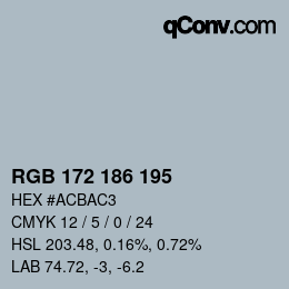 Código de color: RGB 172 186 195 | qconv.com