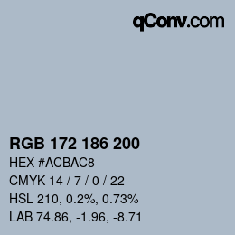 Code couleur: RGB 172 186 200 | qconv.com