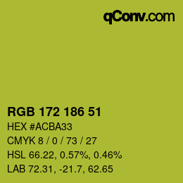 颜色代码: RGB 172 186 51 | qconv.com