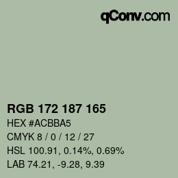 Color code: RGB 172 187 165 | qconv.com