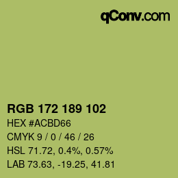 Farbcode: RGB 172 189 102 | qconv.com