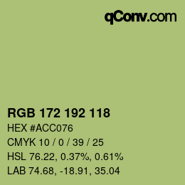 Color code: RGB 172 192 118 | qconv.com