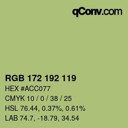 Color code: RGB 172 192 119 | qconv.com