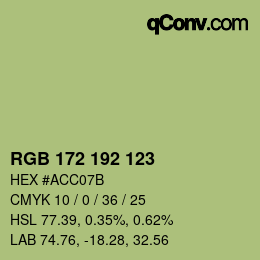 カラーコード: RGB 172 192 123 | qconv.com