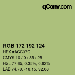 Color code: RGB 172 192 124 | qconv.com