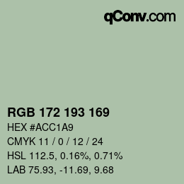 Código de color: RGB 172 193 169 | qconv.com