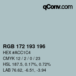 Código de color: RGB 172 193 196 | qconv.com