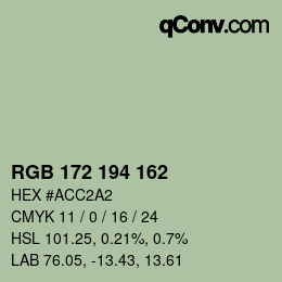 Color code: RGB 172 194 162 | qconv.com