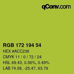 カラーコード: RGB 172 194 54 | qconv.com