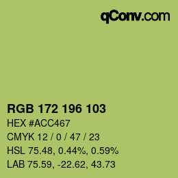 カラーコード: RGB 172 196 103 | qconv.com