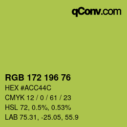 Color code: RGB 172 196 76 | qconv.com