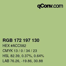 Color code: RGB 172 197 130 | qconv.com