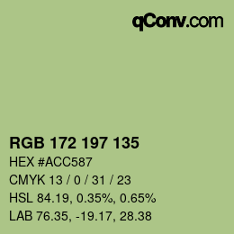 Código de color: RGB 172 197 135 | qconv.com