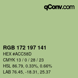 Código de color: RGB 172 197 141 | qconv.com