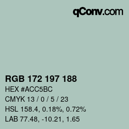 Code couleur: RGB 172 197 188 | qconv.com