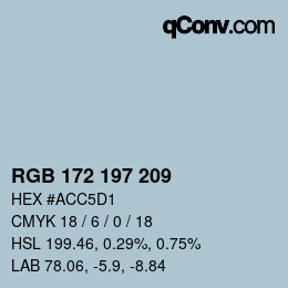 Color code: RGB 172 197 209 | qconv.com