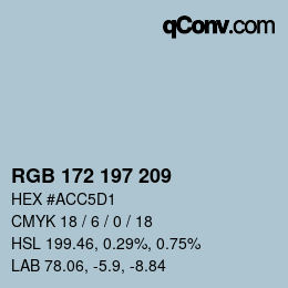 颜色代码: RGB 172 197 209 | qconv.com