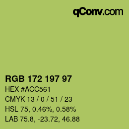 Color code: RGB 172 197 97 | qconv.com