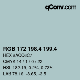 カラーコード: RGB 172 198.4 199.4 | qconv.com