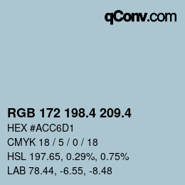 カラーコード: RGB 172 198.4 209.4 | qconv.com