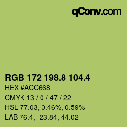 カラーコード: RGB 172 198.8 104.4 | qconv.com