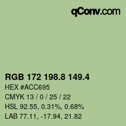 カラーコード: RGB 172 198.8 149.4 | qconv.com
