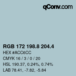 カラーコード: RGB 172 198.8 204.4 | qconv.com