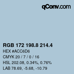 カラーコード: RGB 172 198.8 214.4 | qconv.com