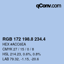 カラーコード: RGB 172 198.8 234.4 | qconv.com