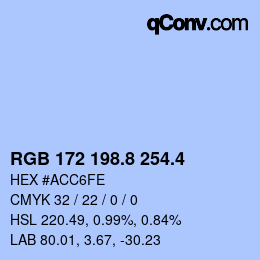 カラーコード: RGB 172 198.8 254.4 | qconv.com
