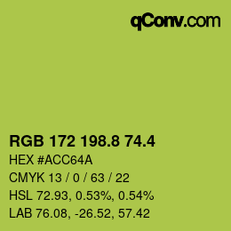 カラーコード: RGB 172 198.8 74.4 | qconv.com