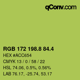 カラーコード: RGB 172 198.8 84.4 | qconv.com