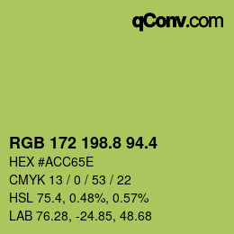 カラーコード: RGB 172 198.8 94.4 | qconv.com