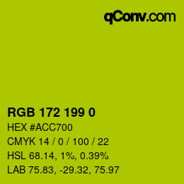 颜色代码: RGB 172 199 0 | qconv.com