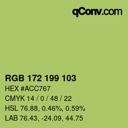 Color code: RGB 172 199 103 | qconv.com