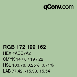 カラーコード: RGB 172 199 162 | qconv.com