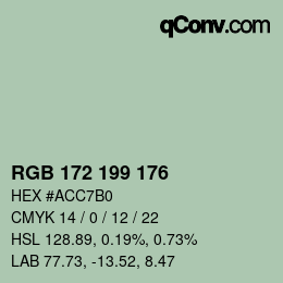 Color code: RGB 172 199 176 | qconv.com