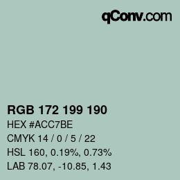 Color code: RGB 172 199 190 | qconv.com