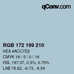 カラーコード: RGB 172 199 210 | qconv.com