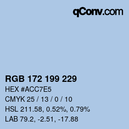 Color code: RGB 172 199 229 | qconv.com